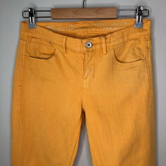 Madewell Yellow Skinny Skinny Ankle Cropped Jeans Size 26 - Picture 4 of 8